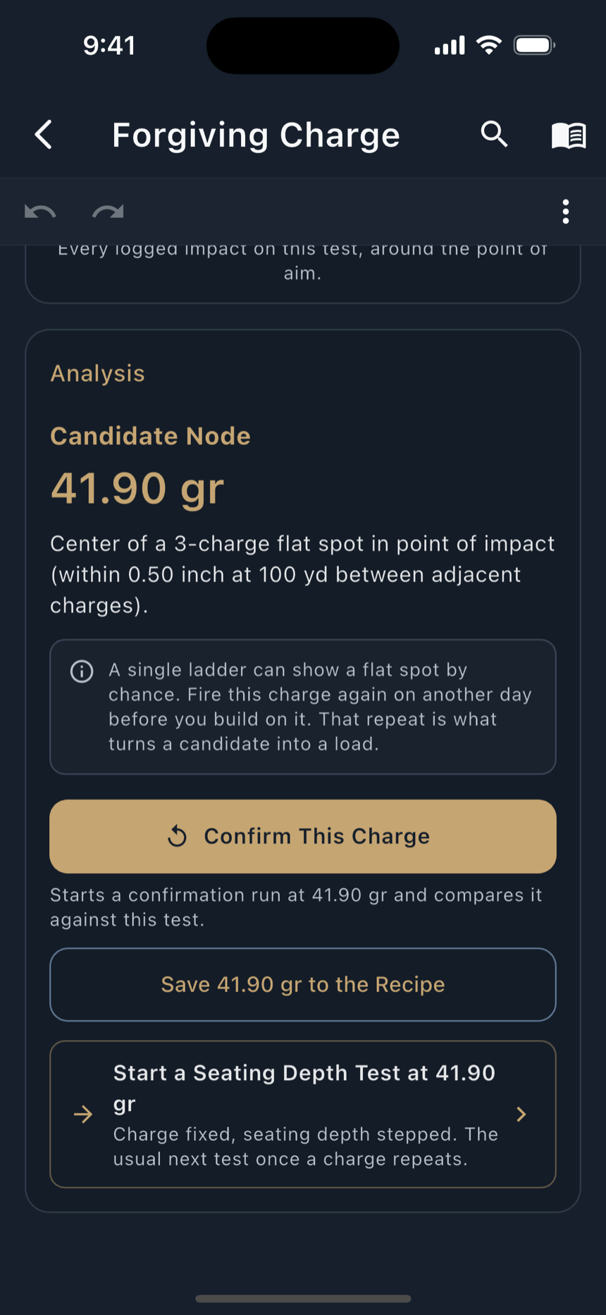 Per-charge statistics and the flat-spot read.