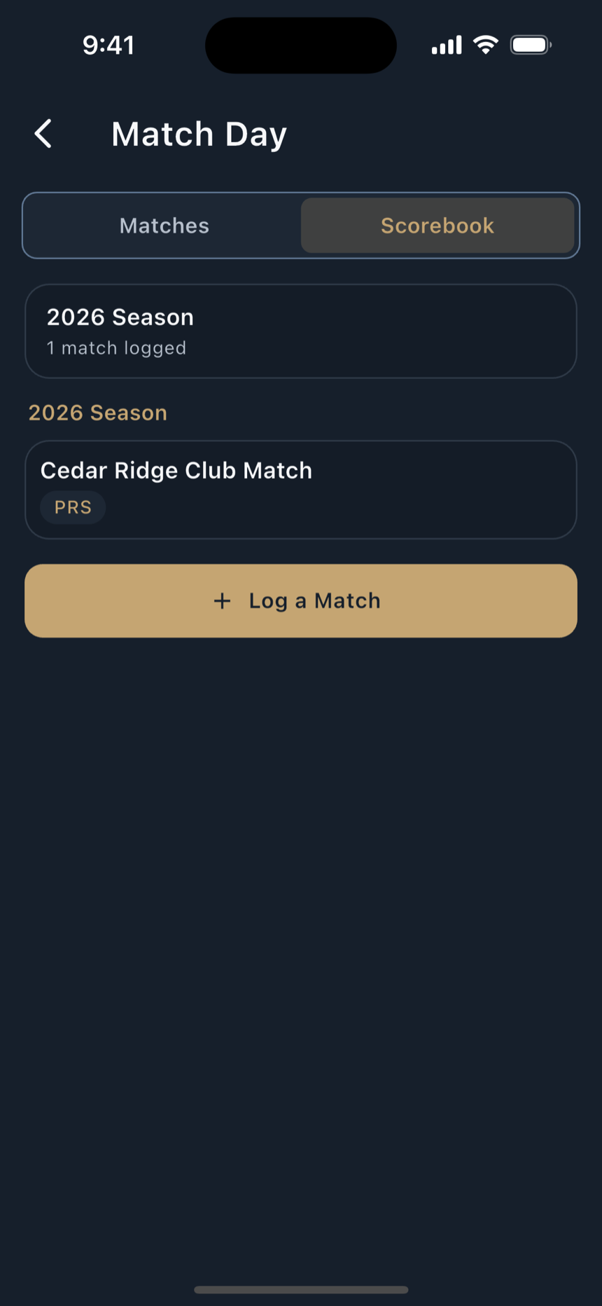 The Matches registry, and the Scorebook.