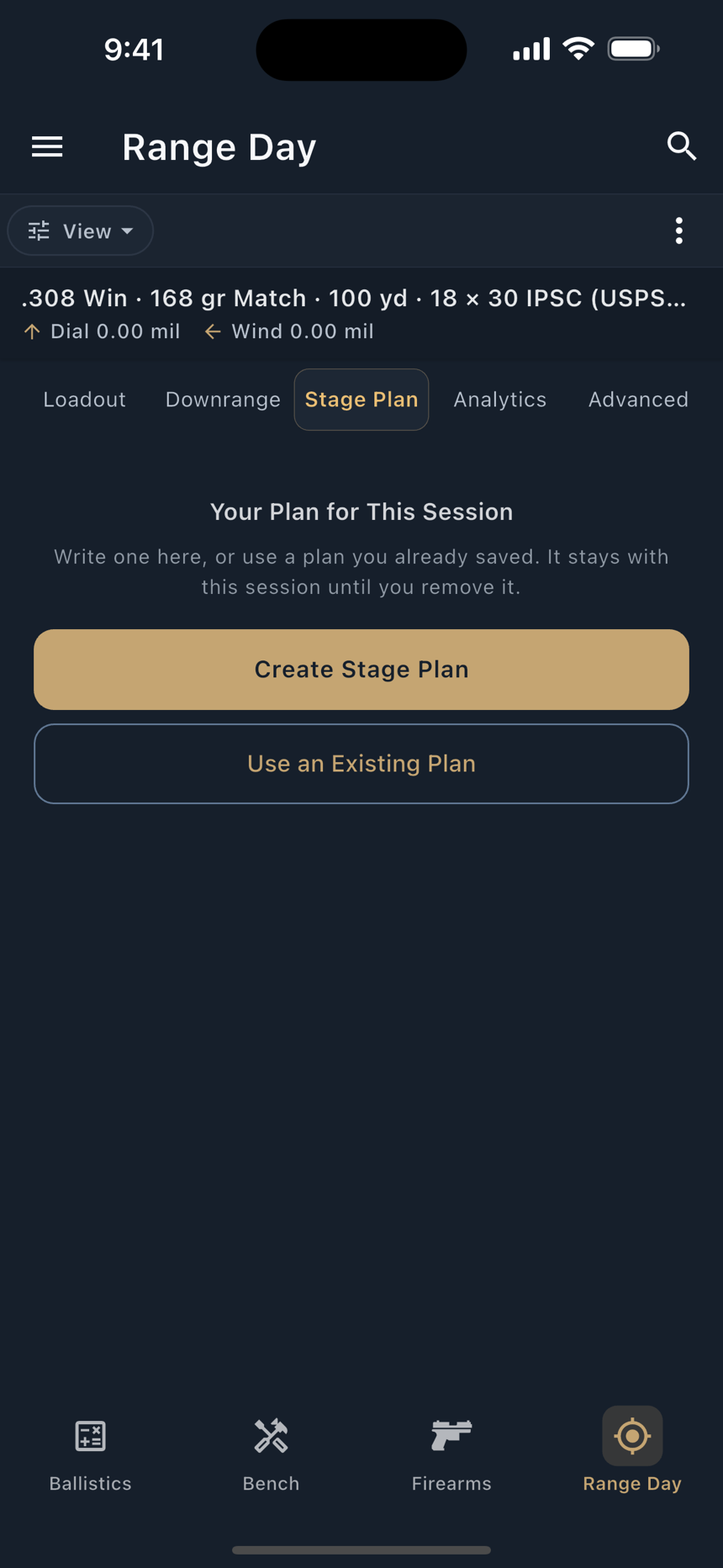 A stage plan attached to a Range Day session.