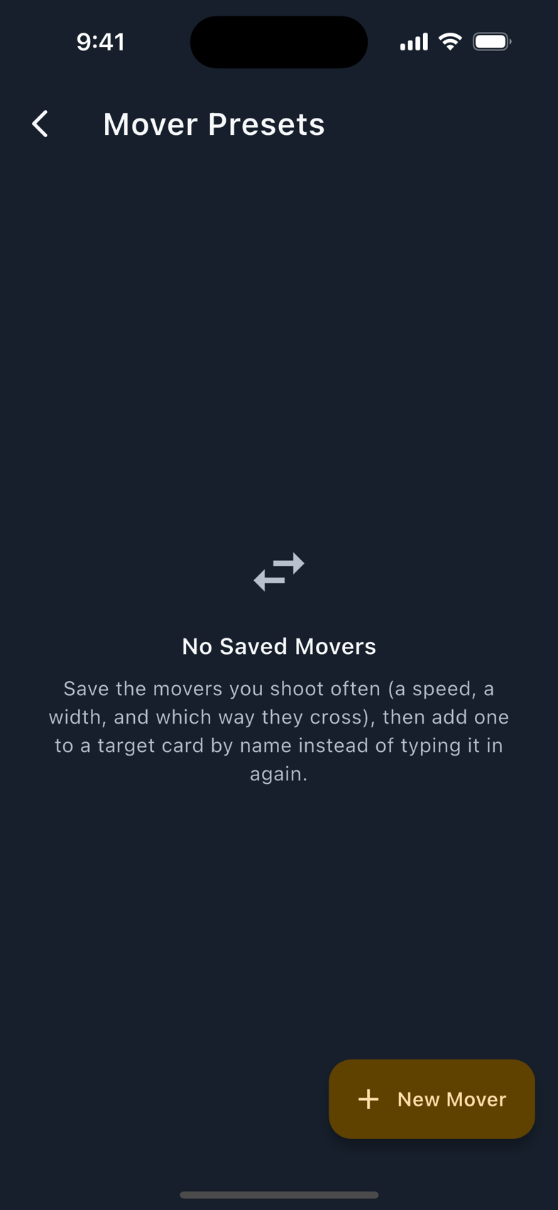 The Moving Target trainer, and Mover Presets in Settings.