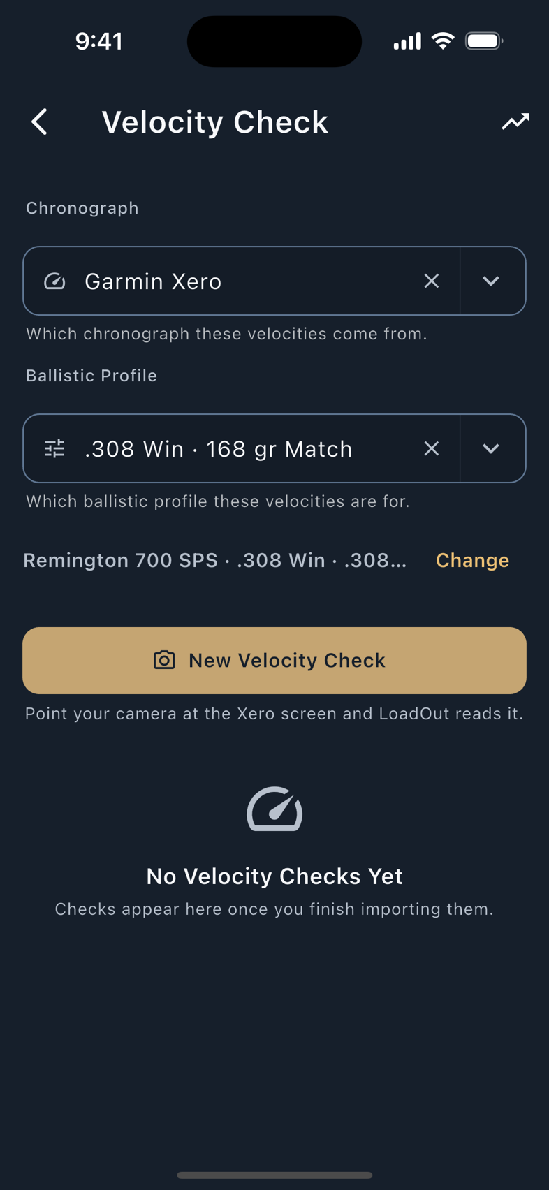 Chronograph Import and Velocity Check: the file routes, and reading the screen from a photograph.
