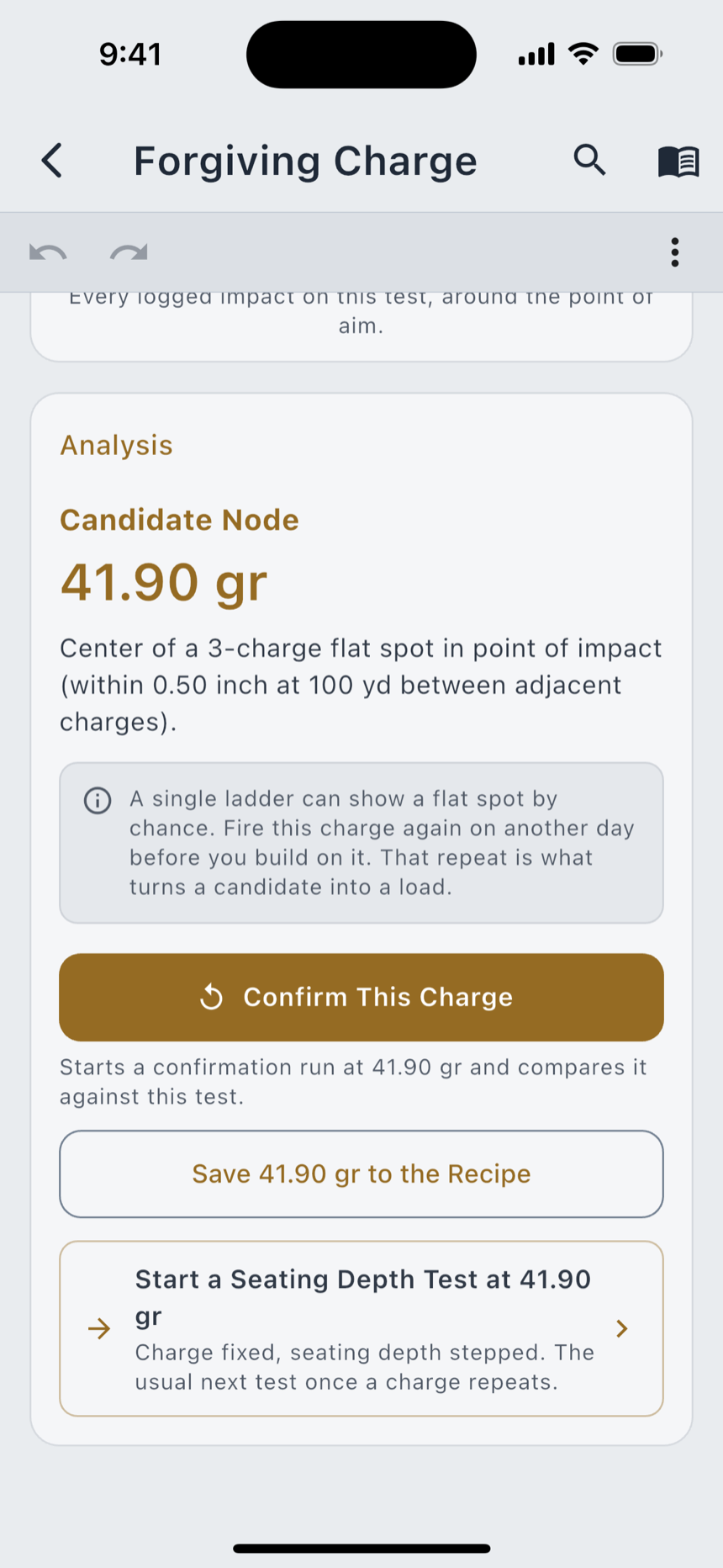 Per-charge statistics and the flat-spot read.