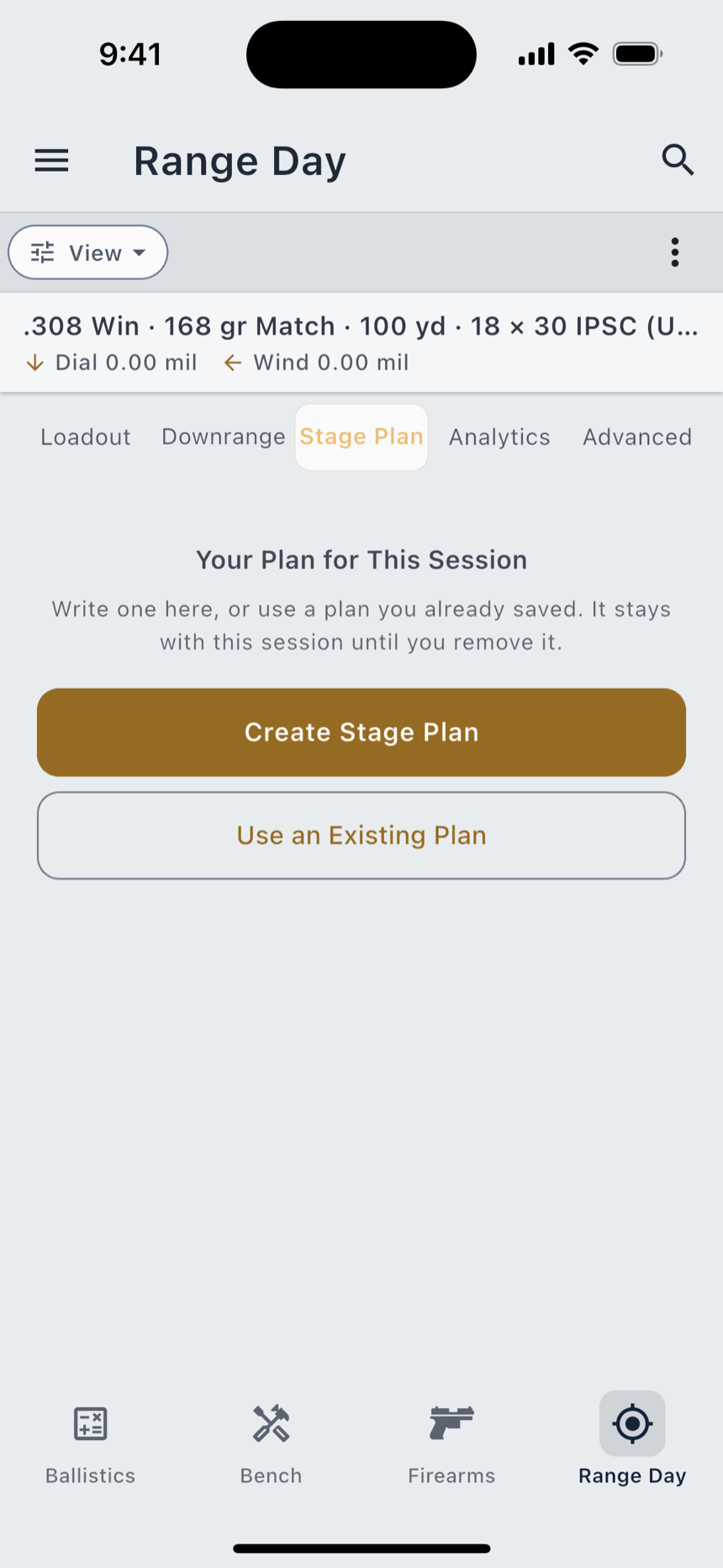 A stage plan attached to a Range Day session.