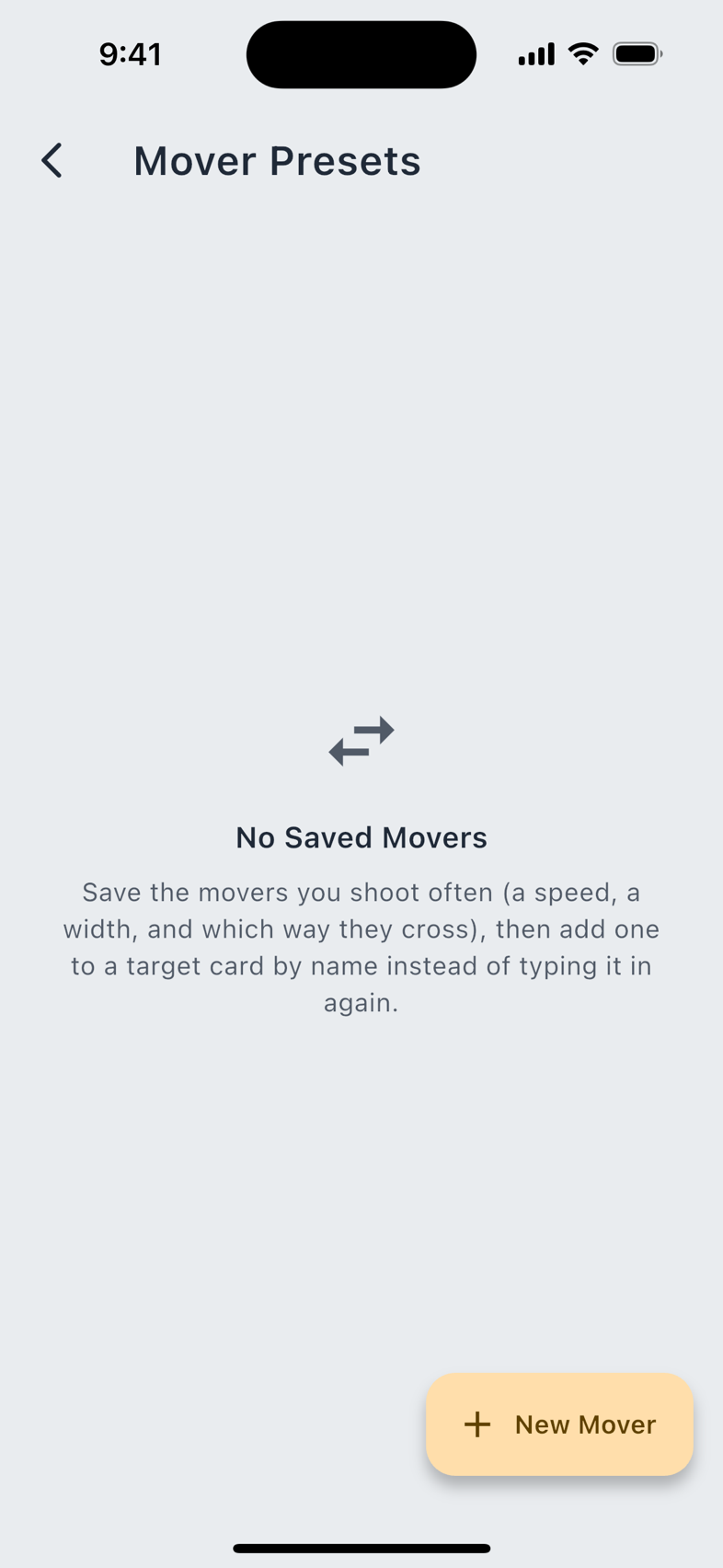 The Moving Target trainer, and Mover Presets in Settings.